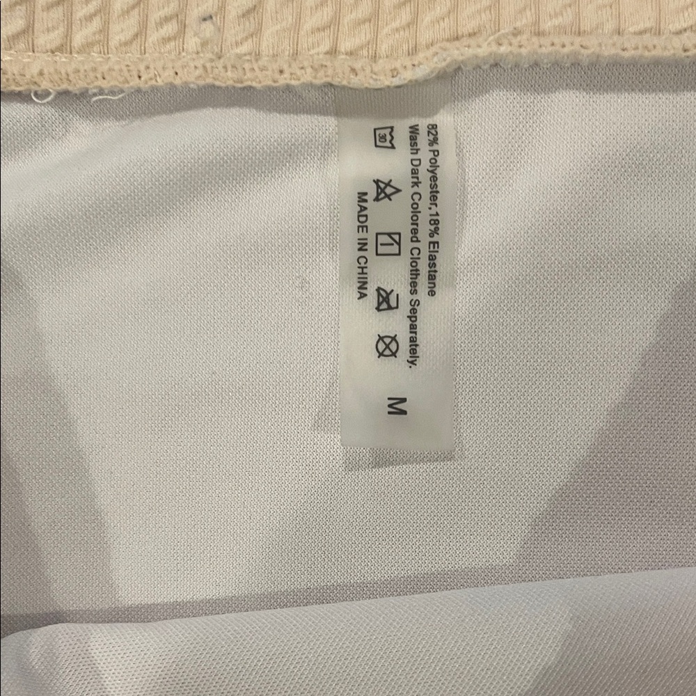 Beige Ribbed Bikini Set - Picture 2 of 3